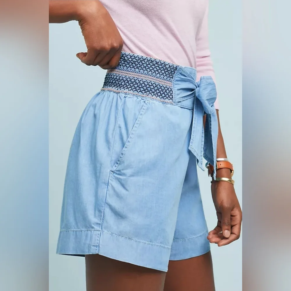 Anthropologie Aloha Tie-Front Shorts Size S - Picture 3 of 7